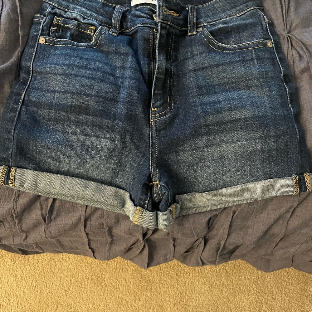 KanCan Blue Jean Shorts with Relaxed Folded Cuff